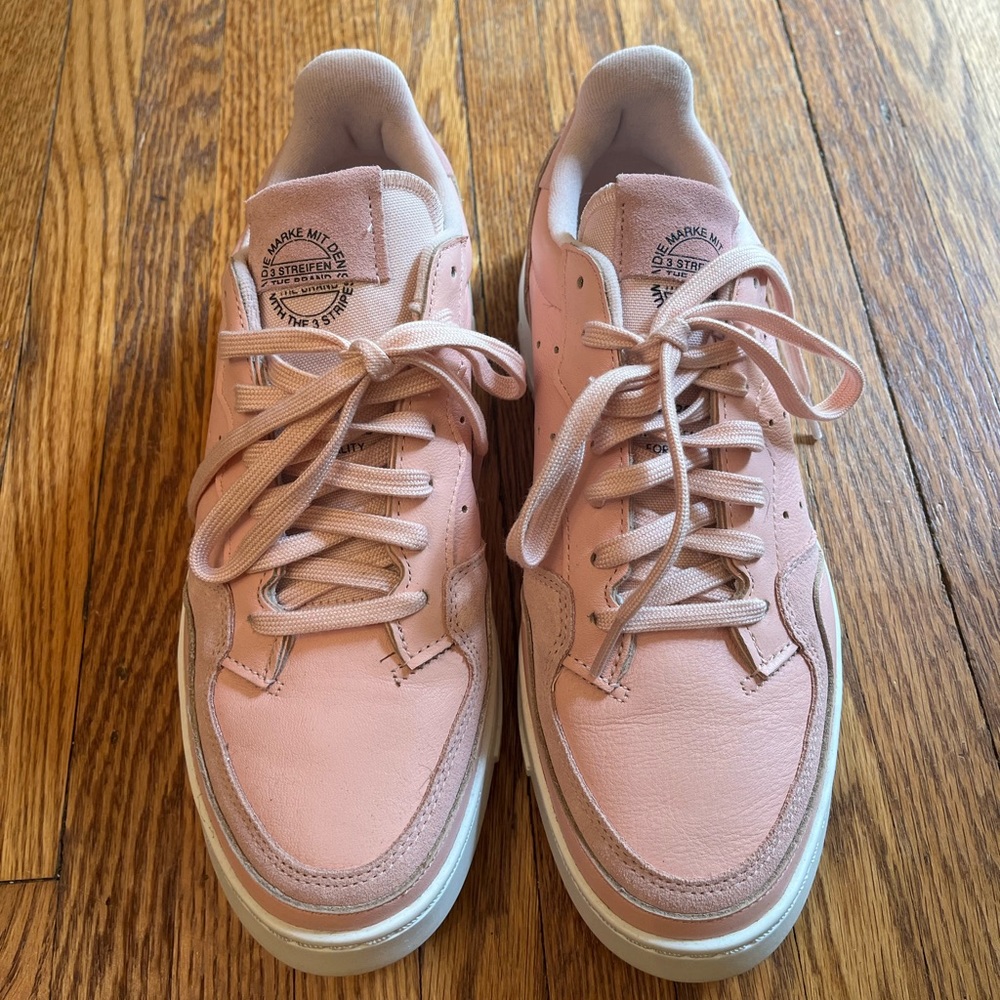 Adidas pink super court sneakers 9.5